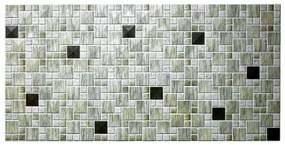 Panou decorativ, PVC, model mozaic, striat, nuante gri, 96x48.5 cm