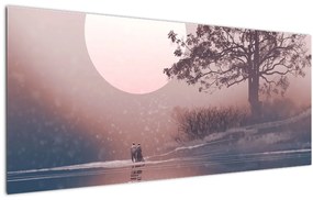 Tablou Perechea îndrăgostită (120x50 cm)