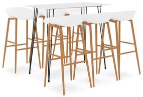 Set mobilier de bar, 7 piese, alb Alb, 7