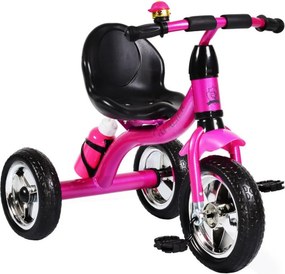 Tricicleta cu pedale NOVOKIDS™ Chavalier ,Cu sonerie si sticla de apa, max 20 kg, Roti din spuma cauciucata EVA, Cadru metalic, Dimensiuni 75X54X46