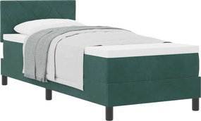 vidaXL Pat cu arcuri cu saltea Verde închis 80 x 200 cm Catifea