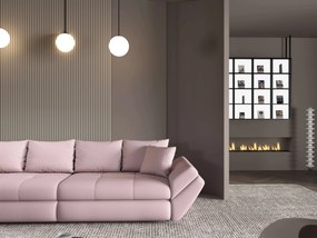 Canapea extensibilă dumonde cu ladă de depozitare si sezut confortabil din spuma high-density, Loana Enjoy Roz 300x100 cm