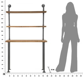 Birou de studiu din metal si lemn de brad, 100 x 45 x 165,5 cm, Manhattan Mauro Ferreti