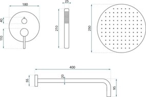 Set de dus incastrat Rea Foss Clif Black  + BOX