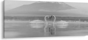Tablou - Lebede îndrăgostite (120x50 cm)