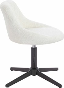 HR1054CROSS Scaun Crem Boucle cu Bază Neagră