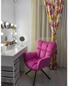 Scaun de design, ţesătură roz, KOMODO