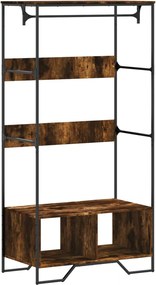 vidaXL Șifonier, stejar fumuriu, 90x50x180 cm, lemn prelucrat