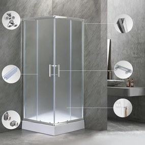 Cabină de duș pătrată Spirit Matt 80x80x194 cm cu cădiță de duș din acril armat