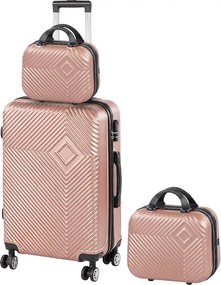 TraveLux Pro XIII set valiză rulantă aur roz