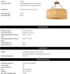 Candelabru LUX design natural Bernardi ratan