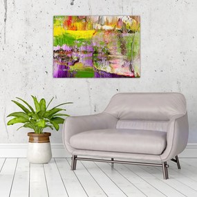 Tablou pe sticlă cu abstracție - pictura (70x50 cm)