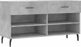 vidaXL Bancheta pantofar, gri beton, 102x35x55 cm, lemn prelucrat