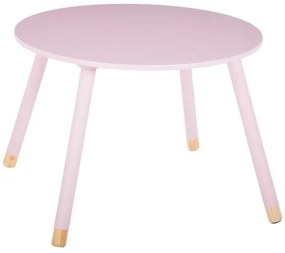 Masuta copii, din lemn, roz, inaltime 43 cm