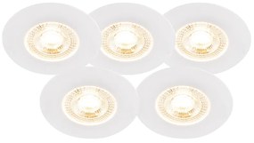 Set de 5 spoturi îngropate albe cu dimmer în 3 trepte - Ulo