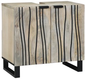 vidaXL Dulap de chiuvetă cu raft cu depozitare cu ușă Maro, Negru 62 x 33 x 58 cm