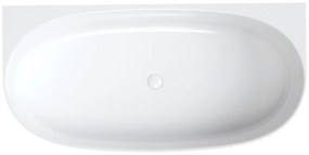 Omnires Valencia M+ cada de perete 158x77 cm ovala alb VALENCIASWPBP
