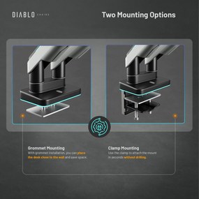 Suport dublu pentru monitoare de 49 de inchi, gri-negru RGB X-Arm Dual