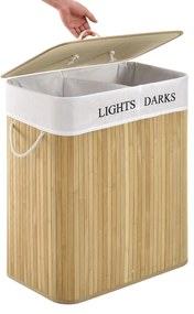 Juskys Cos de rufe din bambus Curly 100 litri, natural