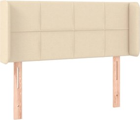 vidaXL Tăblie de pat cu aripioare crem 93x16x78/88 cm textil