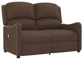 3084549 vidaXL Fotoliu de masaj rabatabil cu 2 locuri, maro, textil