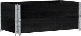 vidaXL Jardinieră de grădină, negru, 100x50 cm, lemn masiv pin