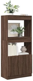 vidaXL Dulap înalt, stejar maro, 63x33x140 cm, lemn prelucrat