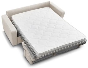 Canapea crem extensibilă cu tapițerie din catifea reiată 195 cm Monaco – Bobochic Paris