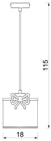 Lustră pe cablu pentru copii SWEET 1xE27/15W/230V alb/roz/arc