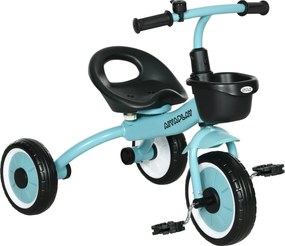 AIYAPLAY Tricicleta pentru Copii 2-5 Ani cu Scaun Reglabil, Bicicleta pentru Copii cu Cosuleț, 70,5x53x58 cm, Albastru | Aosom Romania