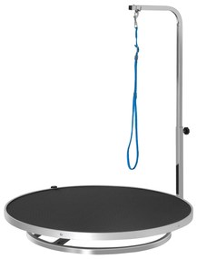 PawHut Masa Toaleta Rotativa cu incuietoare, Suprafata Antiderapanta, Brat reglabil si Lesa, Φ65x10cm, Neagra