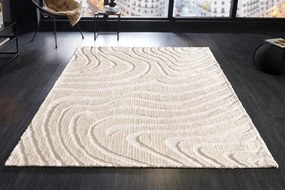 Covor modern cu model in valuri Wave 170x240cm crem-bej