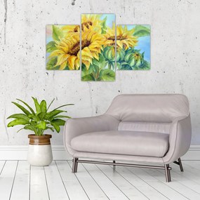 Tablou - Floarea soarelui înflorită (90x60 cm)