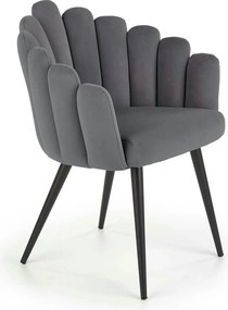 Scaun tapitat K410, gri inchis, 65x62x85 cm