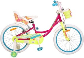Bicicleta pentru copii NOVOKIDS Fashion Bike, roti 20" inch, maxim 40 kg, cadru din otel, roti ajutatoare detasabile, ghidon reglabil pe inaltime, Mov