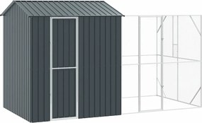 vidaXL Cușcă pentru păsări Antracit 418 x 210 x 247 cm Oțel Galvanizat