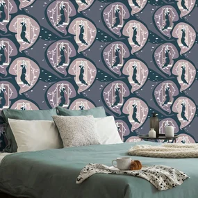 Tapet farmecul femeii în design întunecat