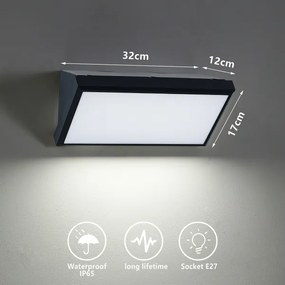 Brilagi-LED Aplică de perete pentru exterior TRIANGLE, reglabilă, 1xE27/6W/230V 2700-6500K IP65, neagră