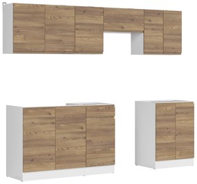 Set mobilier bucătărie 240 cm Junona Line (zadă sibiu auriu + Alb). 1098515