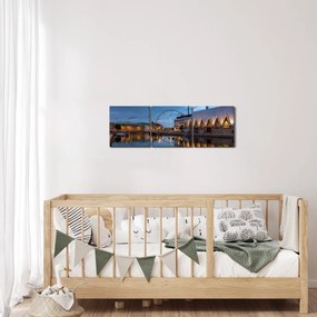 Tablou cu canalul - Göteborg (cu ceas) (90x30 cm)