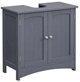 Dulap de depozitare pentru chiuveta, Vasagle, 2 usi, Gri, 60 x 30 x 60 cm