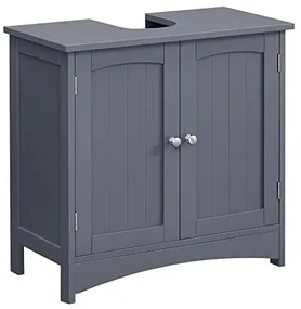 Dulap de depozitare pentru chiuveta, Vasagle, 2 usi, Gri, 60 x 30 x 60 cm