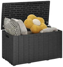 Outsunny Cufăr de Exterior cu 2 Mânere și 2 Roți, 122.4x62x64.5 cm, Negru | Aosom Romania