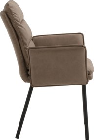 Scaun tip fotoliu Ramon, piele ecologica, structura metalica - MARO