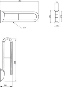 VITAL Maner rabatabil finisaj oțel lustruit NIV_041D