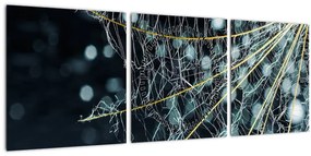 Tablou - Floare cu pânză de pâianjen (cu ceas) (90x30 cm)