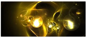 Tabloul abstract cu bile galbene (120x50 cm)