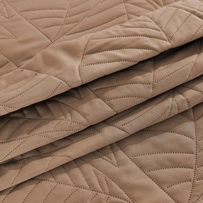 Cuvertura deschis maro pentru pat cu model LEAVES Dimensiune: 170 x 210 cm