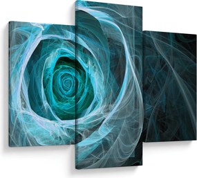 Tablou - Abstract trandafir albastru cu fundal negru (90x60 cm)