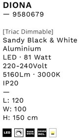 Lustra LED design modern DIONA, 3000K